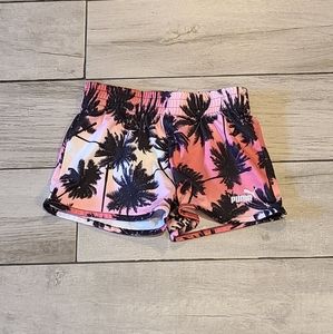 🍬 Puma girls palm tree shorts🍉🎠 🌸 🍀✨️ 🏵💫🧋☃️🦋🍍🐠